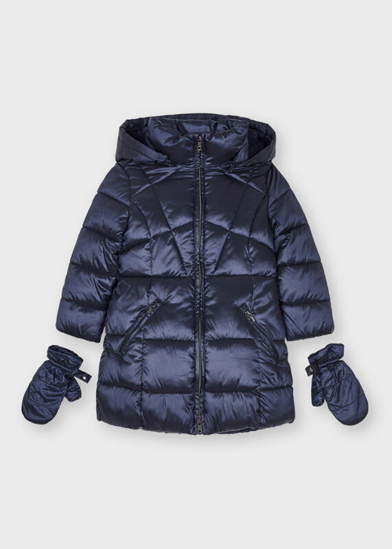 Mayoral mini girl zimní kabát s rukavicemi b. 052