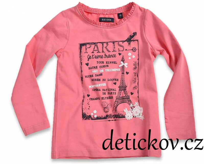 BS dívčí halenka- triko ,,Paris" růžové lososové BS dívčí halenka- triko ,,Paris" růžové lososové