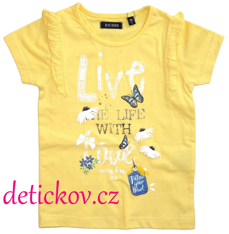 BS dívčí tričko ,,Live with love,, žluté