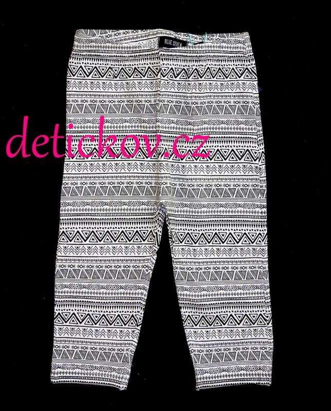 BS mini girl 3/4 legínky bílé s černým etno vzorem BS mini girl 3/4 legínky bílé s černým etno vzorem