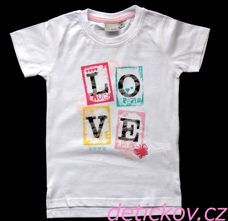 bílé dívčí tričko BS ,,LOVE,, bílé dívčí tričko BS ,,LOVE,,