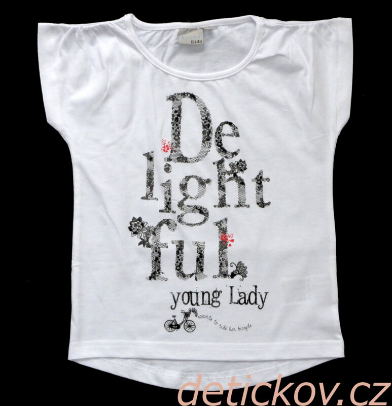 sněhově bílé tričko BS ,, Young lady,, sněhově bílé tričko BS ,, Young lady,,