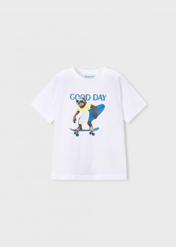 Mayoral mini boy tričko bílé "Good day" b. 035