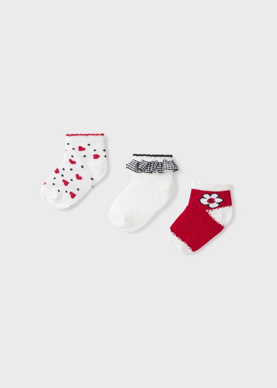Mayoral baby girl 3 pack červené ponožky b. 042 Mayoral baby girl 3 pack červené ponožky b. 042