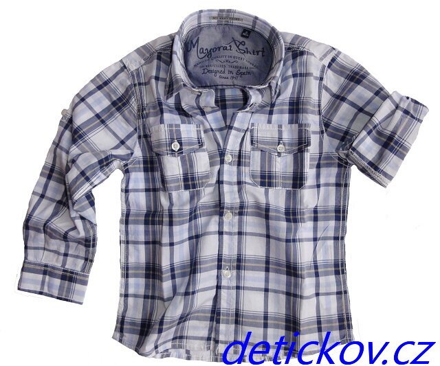 Mayoral mini boy kostkovaná košile modrá Mayoral mini boy kostkovaná košile modrá