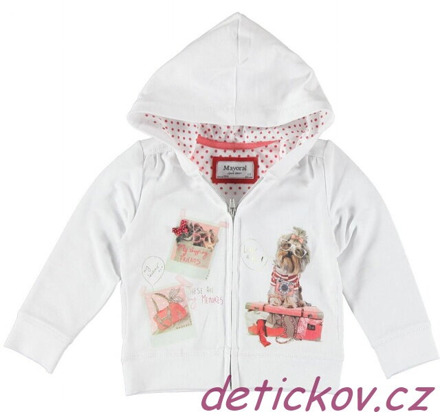 Mayoral mini - bílá mikinka ,,Pejsek,, Mayoral mini - bílá mikinka ,,Pejsek,,