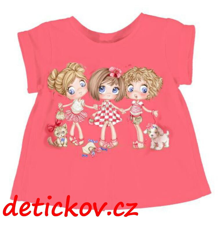 Mayoral baby tričko ,,Girl´s day,, melounové Mayoral baby tričko ,,Girl´s day,, melounové