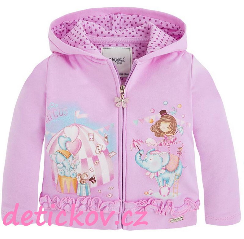 Mayoral baby fialová mikinka ,, Cirkus ,, Mayoral baby fialová mikinka ,, Cirkus ,,