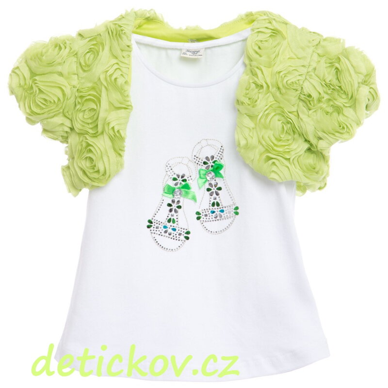 Mayoral mini girl komplet tílko + bolerko z růžiček limetkové Mayoral mini girl komplet tílko + bolerko z růžiček limetkové