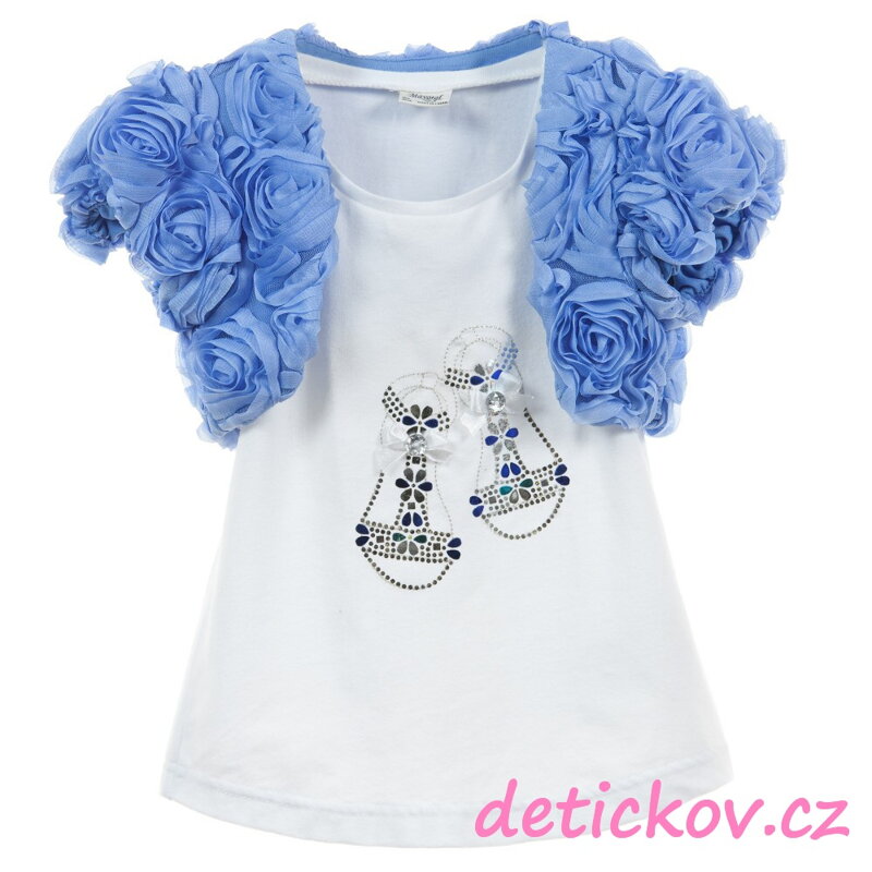Mayoral mini girl komplet tílko + bolerko z růžiček modré Mayoral mini girl komplet tílko + bolerko z růžiček modré