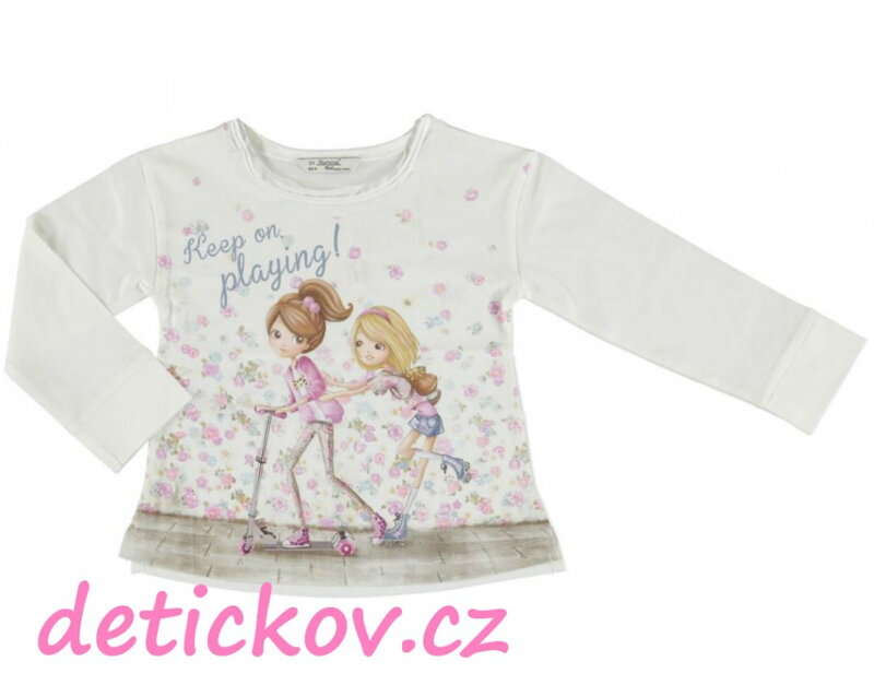 Mayoral mini girl tričko ,,Koloběžka,, lila  potisk