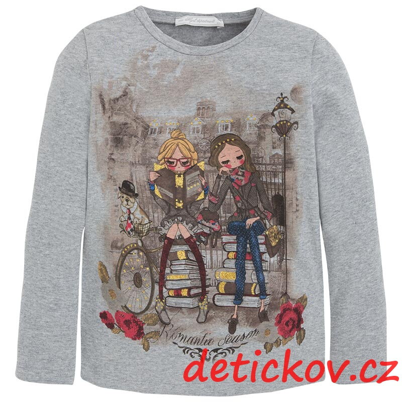 Mayoral mini girl triko ,,Romantic season,, šedé Mayoral mini girl triko ,,Romantic season,, šedé