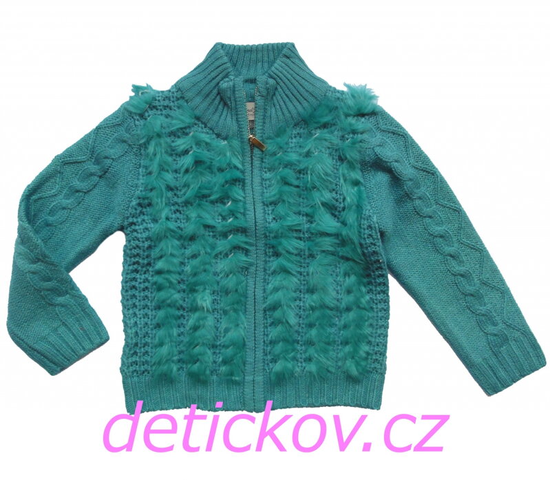 Mayoral mini girl propínací svetřík zelený chlupatý Mayoral mini girl propínací svetřík zelený chlupatý
