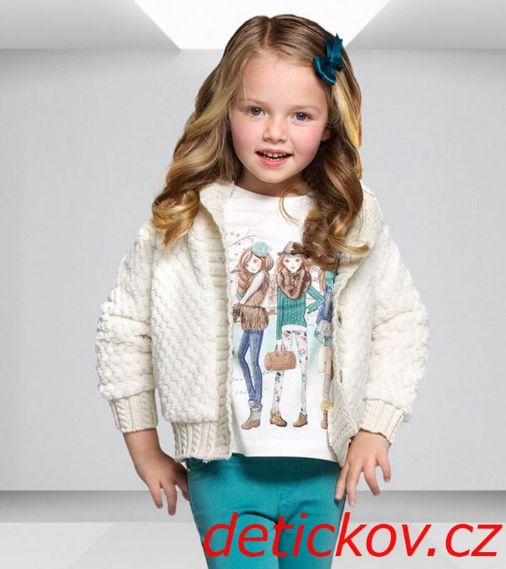 Mayoral mini girl propínací termo svetřík krémový Mayoral mini girl propínací termo svetřík krémový