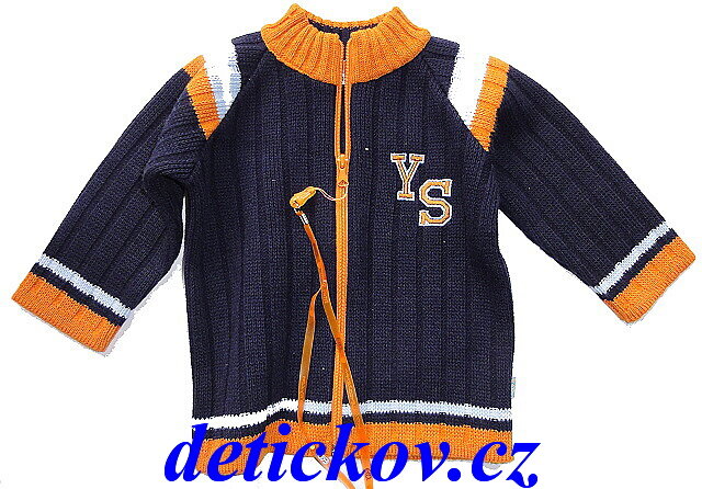 svetr na zip pro kluky modro-oranžový svetr na zip pro kluky modro-oranžový