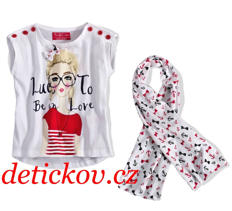 dívčí tričko se šálkou ,,Holka,, bílé dívčí tričko se šálkou ,,Holka,, bílé