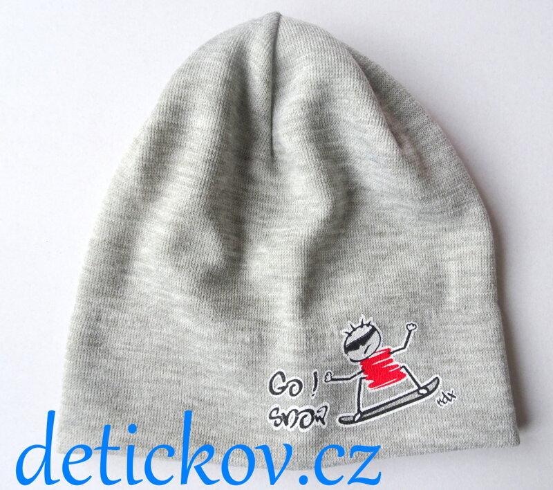 chlapecká dlouhá ZIMNÍ čepice SKATE šedá chlapecká dlouhá ZIMNÍ čepice SKATE šedá