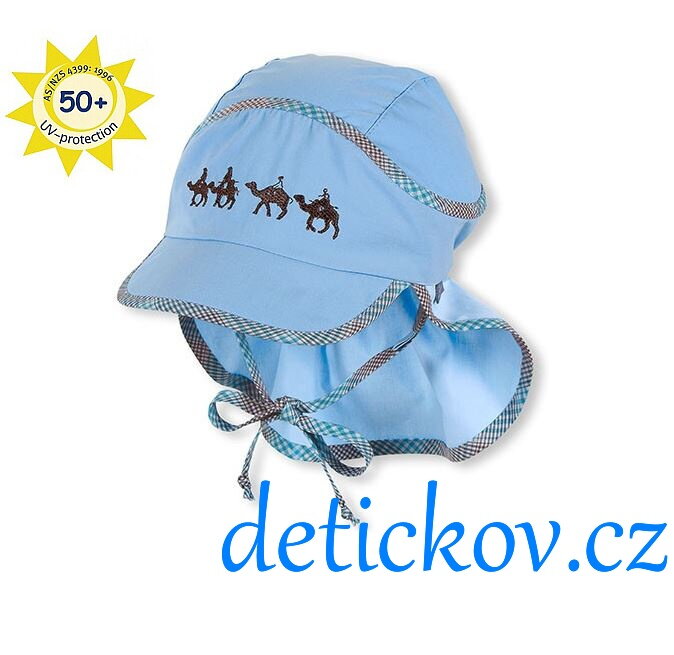 Sterntaler zavazovací basebalka s UV 50+ ,, Velbloud ,, modrá Sterntaler zavazovací basebalka s UV 50+ ,, Velbloud ,, modrá