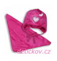 Coccodrillo zimní čepice + šátek na krk růžový
