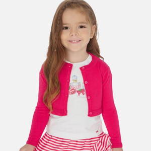 Mayoral mini girl lehoučký cardigan ( bolerko) růžový b. 089
