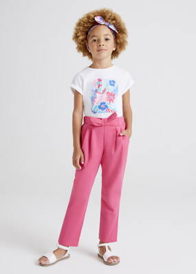 Mayoral mini girl kalhoty se sámky růžové b. 076