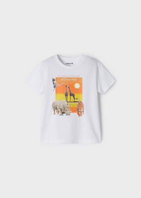 Mayoral mini boy tričko  "Západ slunce" bílé b. 055