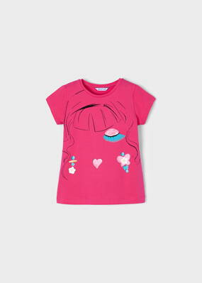 Mayoral mini girl tričko "Dívčí tvář" růžové b. 081