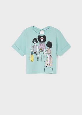 Mayoral girl triko s krátkým rukávem "Tři dívky" b. 057