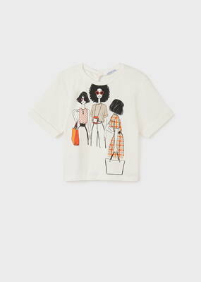 Mayoral girl triko s krátkým rukávem "Tři dívky" b. 059