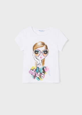 Mayoral girl triko s krátkým rukávem "Dívka v brýlích" b. 071