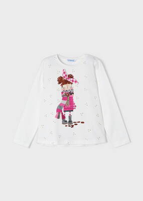 Mayoral mini girl triko "Dívka s šálou" b. 018