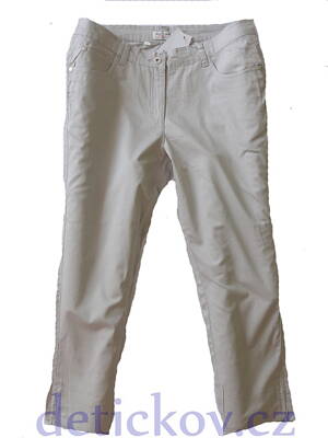 dámské tříčtvrteční  stretch džíny nickel šedo-béžové