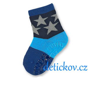 Sterntaler termo ponožky s protiskluzovou podrážkou ,, Hvězdy,, modré