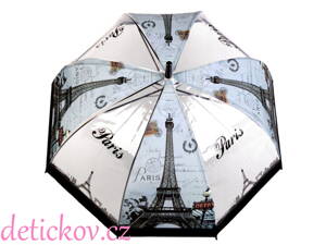 Dívčí - dámský průhledný  deštník Paříž