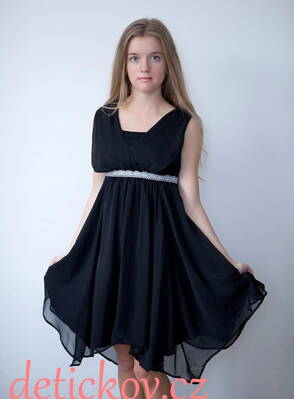 Topo dívčí  antické  šaty ze šifonu  černé